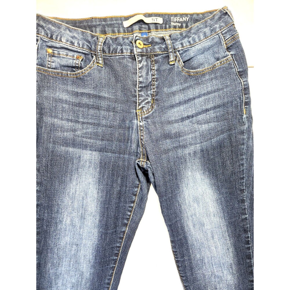 !it Womens Tiffany Denim Blue Skinny Ankle Jeans Raw Hem Size 10 Stretch - Picture 2 of 8